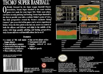 Tecmo Super Baseball (USA) (Beta) box cover back